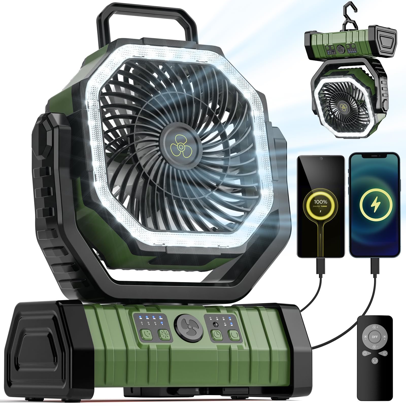Renewable Energy Game - Camping Fan 20000mAh Battery Powered Fan