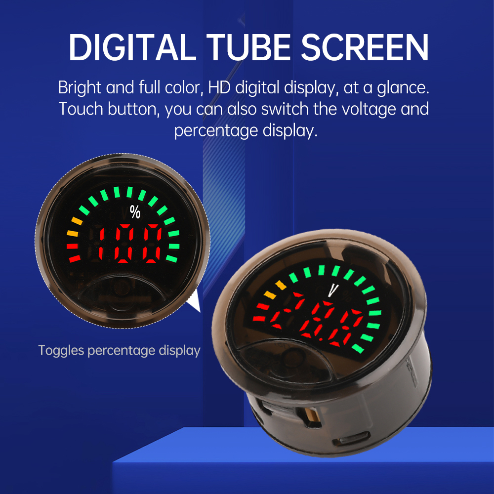 Battery Monitor Coulometer - DC7-100V Mini Digital Voltmeter Battery Capacity