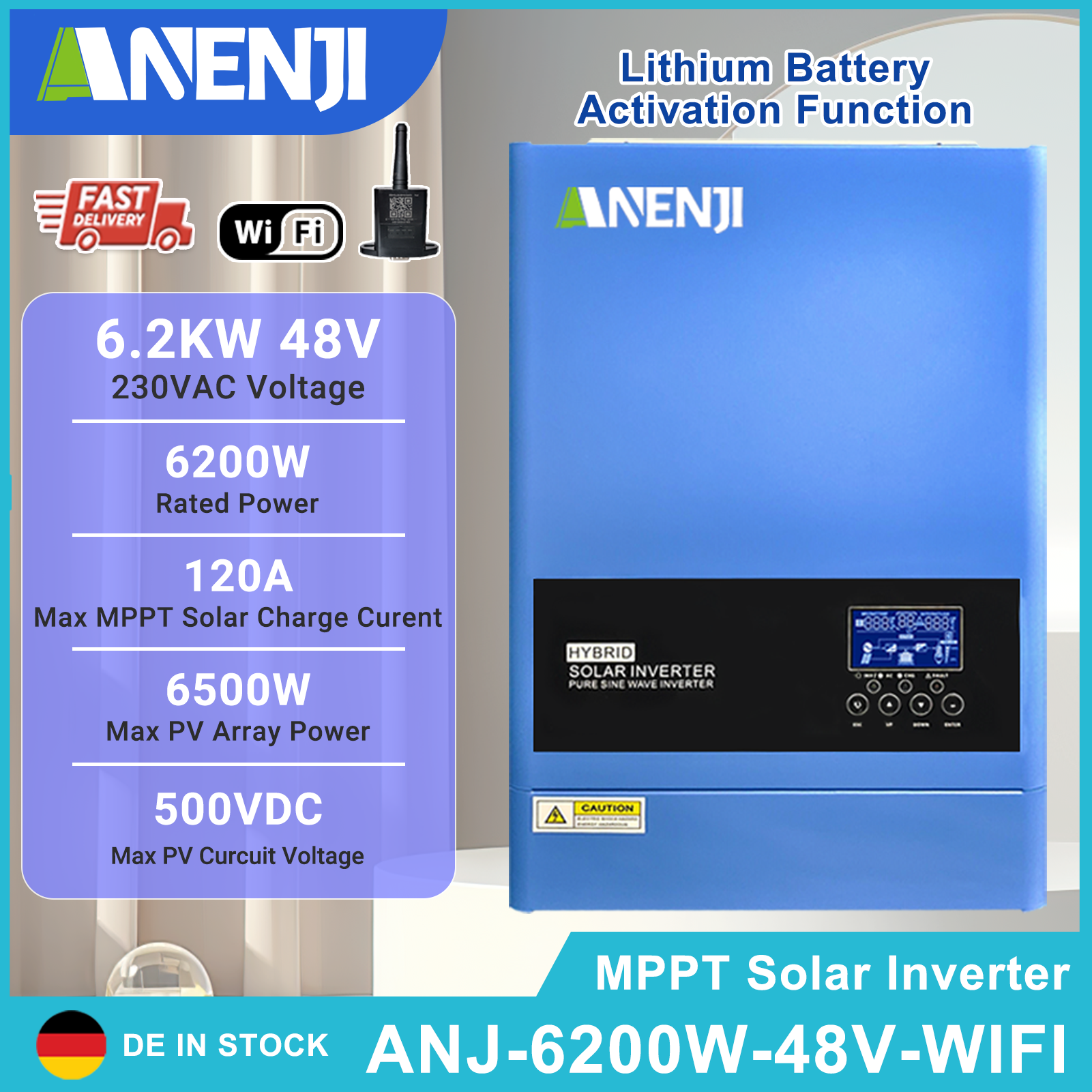 Off Grid Solar Kit - 4KW 6.2KW Hybrid Solar Inverter 24V