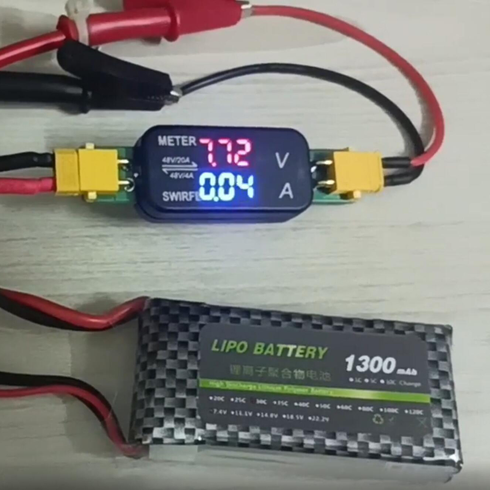 Battery Monitor Coulometer - XT30 DC bidirectional Voltmeter Ammeter display