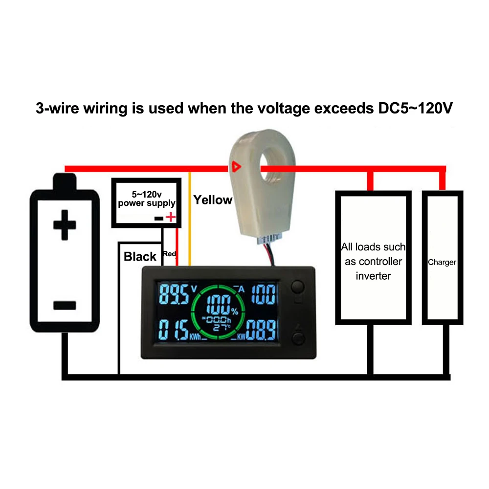 Battery Monitor DC 5-120V 50A  - Battery Monitor Coulometer 评论和价格