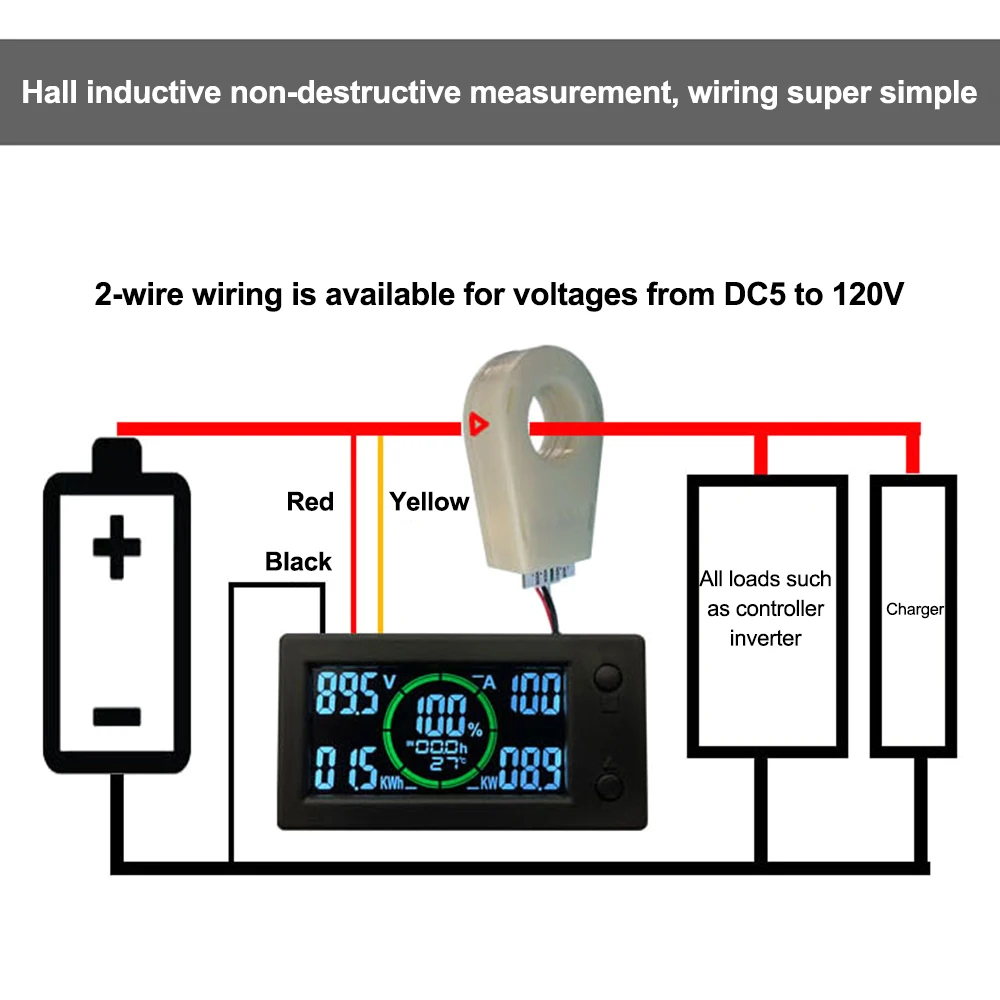 Battery Monitor DC 5-120V 50A  - Battery Monitor Coulometer 评论和价格