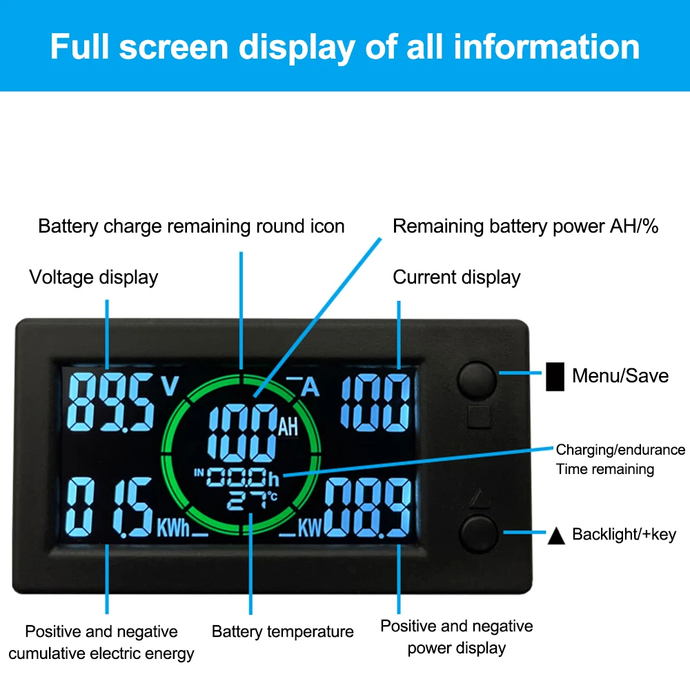 Battery Monitor DC 5-120V 50A  - Battery Monitor Coulometer 评论和价格