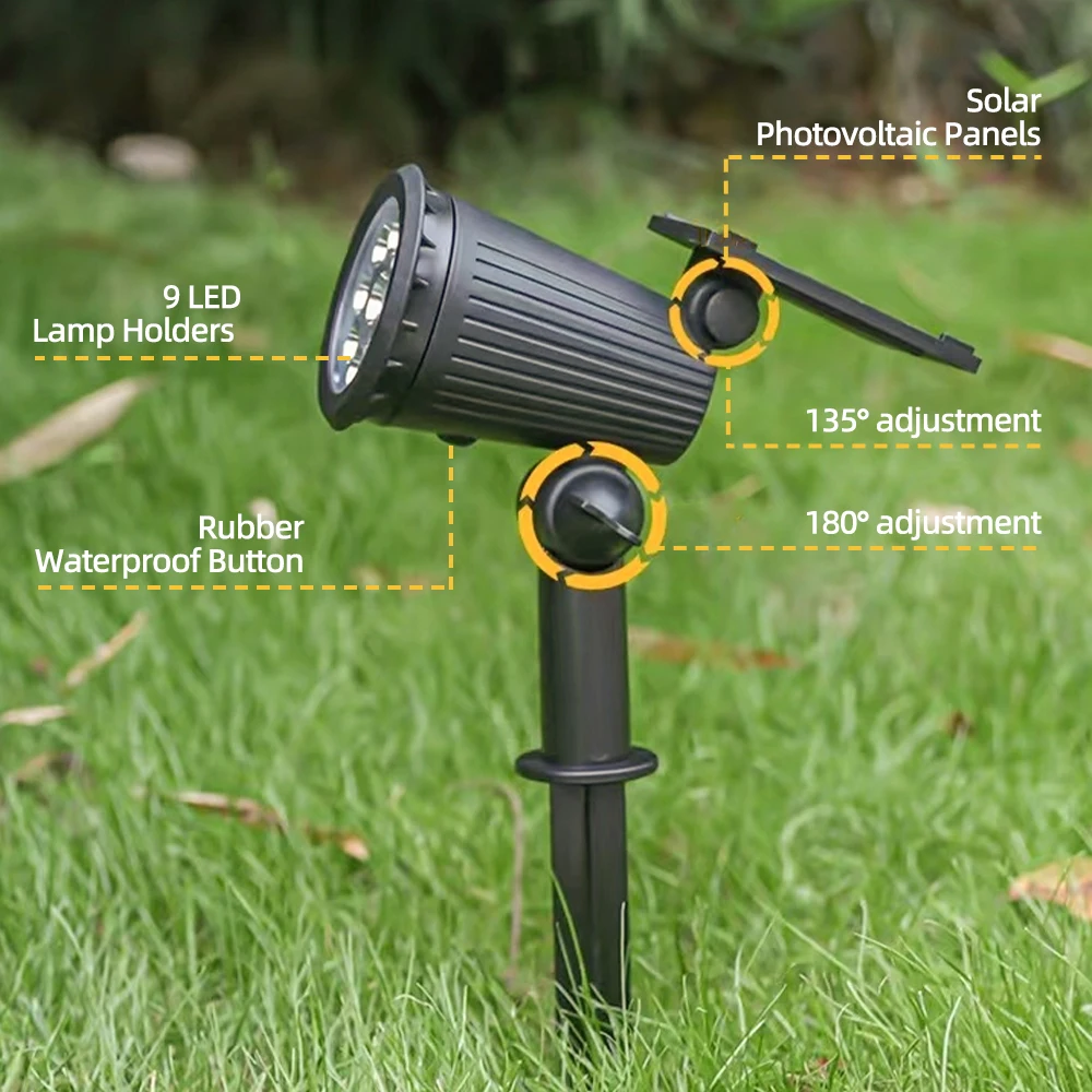 1/2PCS Solar Powered 9LED Lamp - Waterproof Junction Box Solar 评论和价格