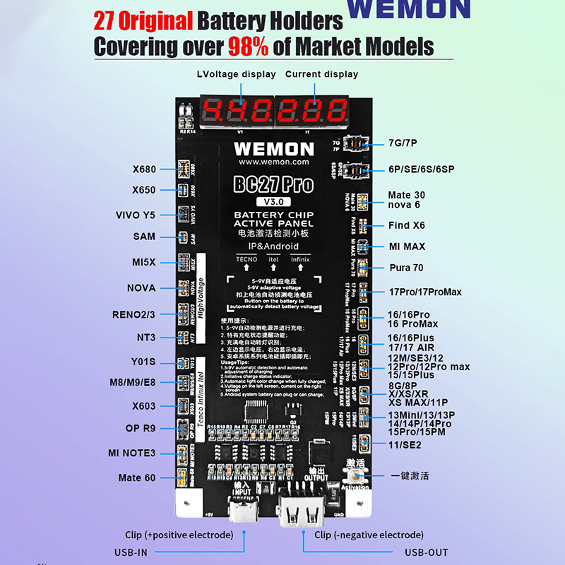 WEMON BC27 Pro V30 Battery Act - Battery Monitor Coulometer 评论和价格