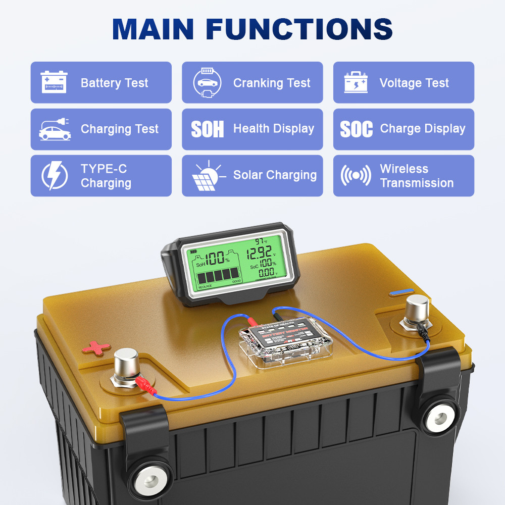 2026 12V Car Battery Tester SO - Battery Monitor Coulometer 评论和价格