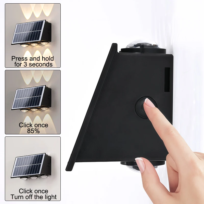 Modern Outdoor Solar Wall Lamp - Waterproof Junction Box Solar 评论和价格