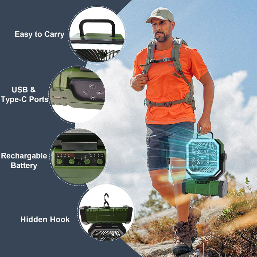 Camping Portable Desk Fan with - Renewable Energy Game 评论和价格